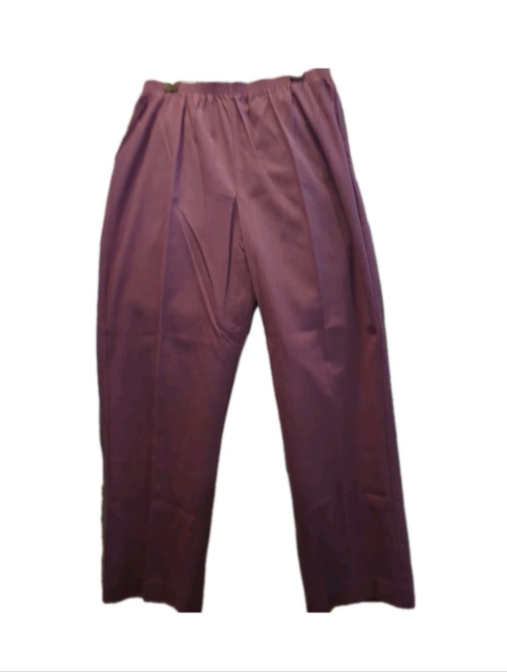 Alfred Dunner Pants Women 18 Purple Pull On Straight Leg Elastic Waist Pockets